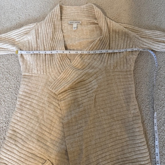 Autumn Cashmere Rib Drape Cardigan Taupe Women's S Cashmere Wool‎ Blend - Picture 6 of 7